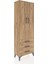 Arges Dolap Tek Raflı 3 Çekmeceli Tek Askılı 60X30X182 Çam-Çam 2
