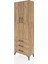 Arges Dolap Tek Raflı 3 Çekmeceli Tek Askılı 60X30X182 Çam-Çam 3