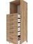 Kronos Dolap Tek Raflı 6 Çekmeceli 60X59X182 Çam-Çam 5