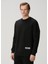 Siyah Logo Baskılı Organik Pamuk Sweatshirt 3