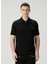 Siyah Polo Yaka Logo Detaylı T-Shirt 1