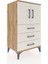 Hyperion Komodin 2 Raflı 3 Çekmeceli 2 Kapaklı 60X44X106 Çam-Aytaşı 2