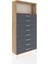 Arges Dolap Tek Raflı 8 Çekmeceli 88X30X182 Çam-Antrasit 2