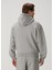 Trey Gri Kapüşonlu Organik Pamuk Sweatshirt 4