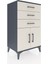 Hyperion Komodin Tek Raflı 3 Çekmeceli 2 Kapaklı 60X44X106 Antrasit-Aytaşı 2