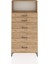 Arges Dolap Tek Raflı 5 Çekmeceli 88X30X182 Çam-Çam 1