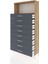 Arges Dolap Tek Raflı 8 Çekmeceli 88X30X182 Çam-Antrasit 4