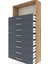 Arges Dolap Tek Raflı 8 Çekmeceli 88X30X182 Çam-Antrasit 5
