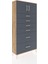 Arges Dolap Tek Raflı 6 Çekmeceli 2 Kapaklı 88X30X182 Çam-Antrasit 2
