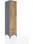 Hyperion Dolap Tek Raflı 2 Çekmeceli Tek Askılı 44X44X182 Antrasit-Çam 2