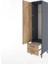 Hyperion Dolap Tek Raflı 2 Çekmeceli Tek Askılı 44X44X182 Antrasit-Çam 4