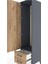 Hyperion Dolap Tek Raflı 2 Çekmeceli Tek Askılı 44X44X182 Antrasit-Çam 5