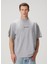 Gri Logo Nakışlı T-Shirt 1