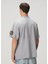 Gri Logo Nakışlı T-Shirt 4