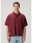 Bordo Polo Yaka Logo Nakışlı T-Shirt 1