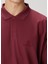 Bordo Polo Yaka Logo Nakışlı T-Shirt 5