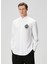 Beyaz Logo Nakışlı Gömlek 1