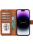 Apple iPhone 15 Plus Uyumlu Deri Cüzdanlı Kılıf Mwwn G19 Taba 2
