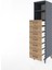 Hyperion Dolap 2 Raflı 7 Çekmeceli 44X44X182 Antrasit-Çam 4
