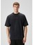 Medium Fit Siyah Logo Nakışlı T-Shirt 3