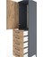 Hyperion Dolap Tek Raflı 5 Çekmeceli Tek Askılı 44X44X182 Antrasit-Çam 5