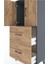 Hyperion Dolap Tek Raflı 2 Çekmeceli 2 Kapaklı 60X44X134 Antrasit-Çam 5