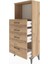 Arges Dolap Tek Raflı 4 Çekmeceli 60X30X134 Çam-Çam 4