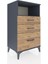 Hyperion Komodin Tek Raflı 3 Çekmeceli 60X44X106 Antrasit-Çam 2