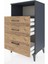 Hyperion Komodin Tek Raflı 3 Çekmeceli 60X44X106 Antrasit-Çam 4