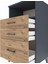 Hyperion Komodin Tek Raflı 3 Çekmeceli 60X44X106 Antrasit-Çam 5