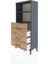 Arges Dolap 2 Raflı 3 Çekmeceli 60X30X134 Antrasit-Çam 4
