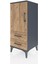 Hyperion Komodin 2 Raflı 2 Çekmeceli Tek Kapaklı 44X44X106 Antrasit-Çam 3
