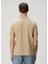 Bej Polo Yaka Logo Nakışlı T-Shirt 4