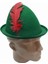 Peter Pan Şapkası Yeşil Renk Kırmızı Tüylü 2