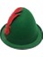 Peter Pan Şapkası Yeşil Renk Kırmızı Tüylü 3