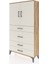 Arges Dolap 3 Raflı 4 Çekmeceli 2 Kapaklı 88X30X163 Çam-Aytaşı 3