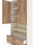 Hyperion Dolap 5 Raflı 2 Çekmeceli 2 Kapaklı 88X44X195 Aytaşı-Çam 5