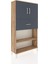 Arges Dolap 3 Raflı Tek Çekmeceli 2 Kapaklı 88X30X163 Çam-Antrasit 2