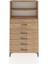 Arges Dolap 2 Raflı 5 Çekmeceli 88X30X163 Çam-Çam 1