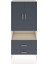 Hyperion Dolap 4 Raflı 2 Çekmeceli 2 Kapaklı 88X44X195 Aytaşı-Antrasit 1