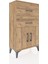 Arges Komodin Tek Raflı 2 Çekmeceli 2 Kapaklı 60X30X106 Çam-Çam 3