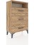 Arges Komodin Tek Raflı 3 Çekmeceli 60X30X96 Çam-Çam 2