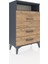 Arges Komodin Tek Raflı 3 Çekmeceli 60X30X96 Antrasit-Çam 2