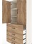 Hyperion Dolap 3 Raflı 4 Çekmeceli 2 Kapaklı 88X44X195 Aytaşı-Çam 5