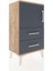 Arges Komodin 2 Raflı Tek Çekmeceli Tek Kapaklı 44X30X80 Çam-Antrasit 4