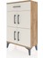 Arges Komodin Tek Raflı Tek Çekmeceli 4 Kapaklı 60X30X96 Çam-Aytaşı 3
