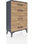 Arges Komodin 4 Çekmeceli 60X30X96 Antrasit-Çam 2