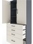 Hyperion Dolap 3 Raflı 4 Çekmeceli 2 Kapaklı 88X44X195 Antrasit-Aytaşı 5