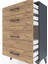 Arges Komodin 4 Çekmeceli 60X30X96 Antrasit-Çam 5