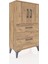Arges Komodin 2 Raflı 2 Çekmeceli 2 Kapaklı 60X30X106 Çam-Çam 3